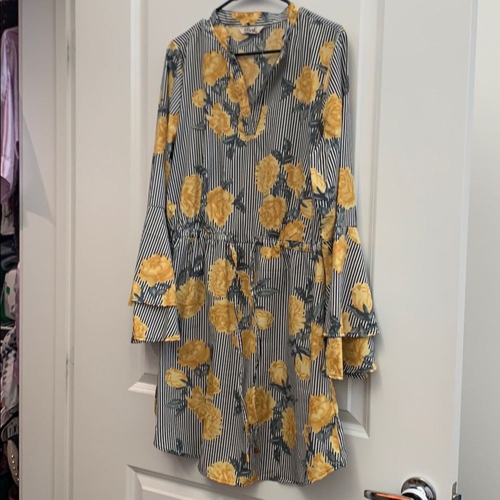 Mid waist tie dress